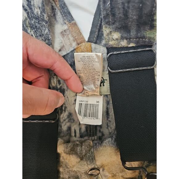 Field Staff Overalls Men's 36 Green Camo Mossy Oak Bib Hunting Cargo Cotton - Picture 3 of 4